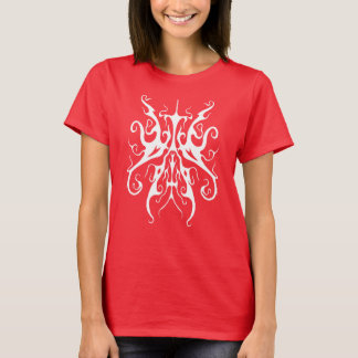 Elegant White Tribal Mask Abstract Design T-Shirt