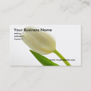 Elegant White Tulip Business Card