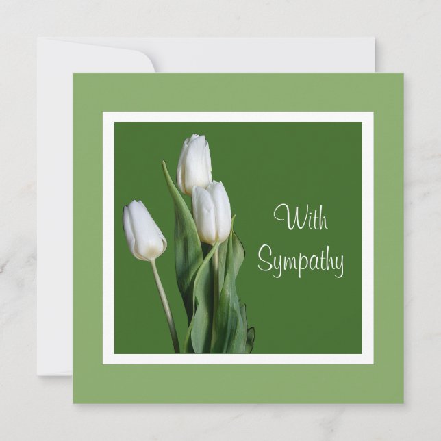 Elegant White tulip flowers fine art sympathy  Card (Front)