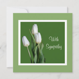 Elegant White tulip flowers fine art sympathy  Card
