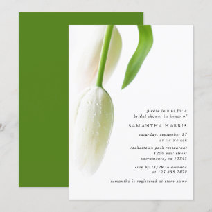 Elegant White Tulips Bridal Shower Invitation