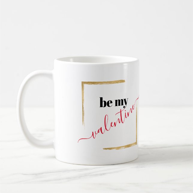 Elegant White Typography Valentine's Day Gift Mug (Left)