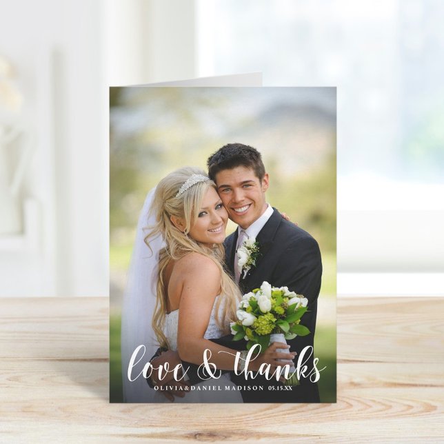 Elegant White Typography Wedding Thank You Photo (Creator Uploaded)