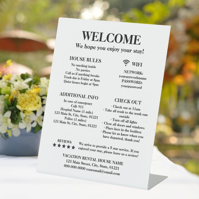Elegant White Vacation Rental House Welcome Pedestal Sign (Elegant White Vacation Rental House Welcome Pedestal Sign
)