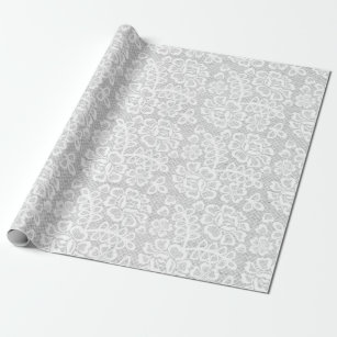 Elegant White Vintage Lace Wedding Wrapping Paper