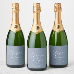 Elegant White Wedding Champagne Bottle Label