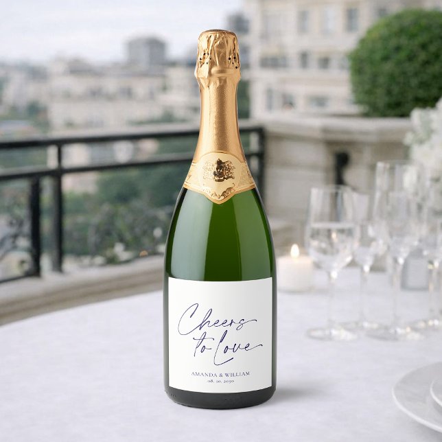Elegant White Wedding Champagne Bottle Label (Creator Uploaded)