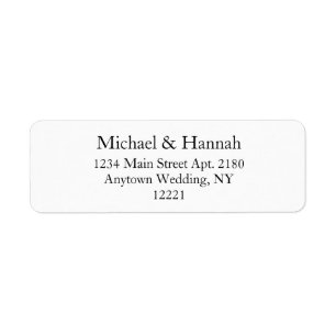 Elegant White Wedding Envelope Return Address