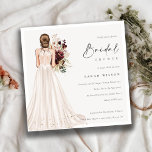 Elegant White Wedding Gown Bridal Shower Invite<br><div class="desc">If you need any further customisation please feel free to message me on yellowfebstudio@gmail.com.</div>