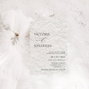 Elegant White Winter Wedding Invitation