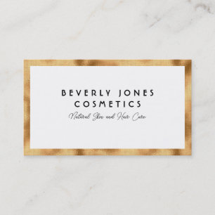 Elegant White with Faux Gold Foil Business Card