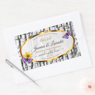 Elegant White Wood Grain Tree Bark Product Labels