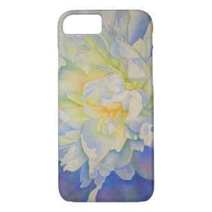 Elegant white yellow peony floral watercolor  iPhone 8/7 case