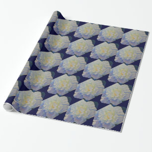 Elegant white yellow peony floral watercolor  wrapping paper