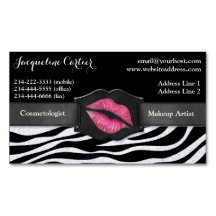 Elegant White Zebra Glitter Kiss Cosmetologist