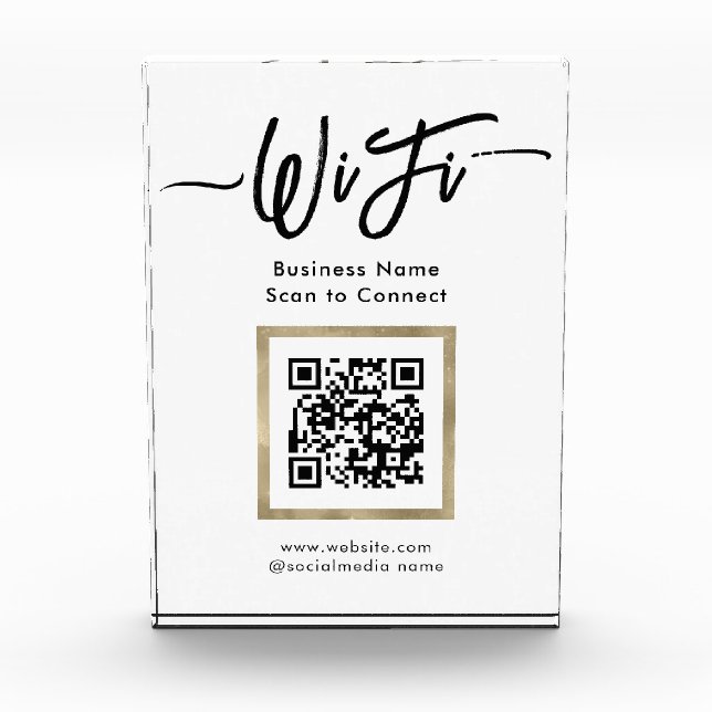 Elegant Wifi Connection QR Code Photo Block (Front)