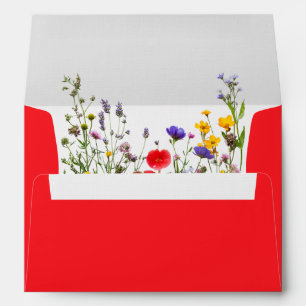 Elegant Wild Flower Blooming Garden Wedding  Envelope