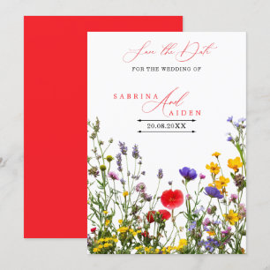 Elegant Wild Flower Blooming Garden Wedding  Save The Date