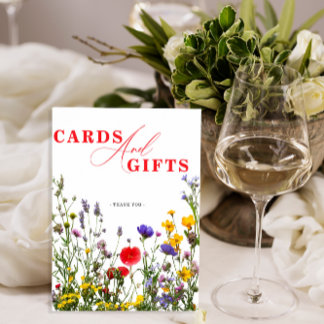 Elegant Wild Flower Blooming Wedding Cards & Gifts Poster