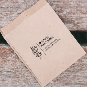 Elegant Wild Flower Business Custom  Rubber Stamp