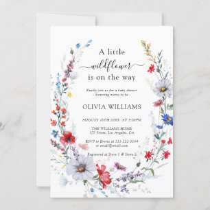 Elegant Wild Flower Meadow Baby Shower Invitation