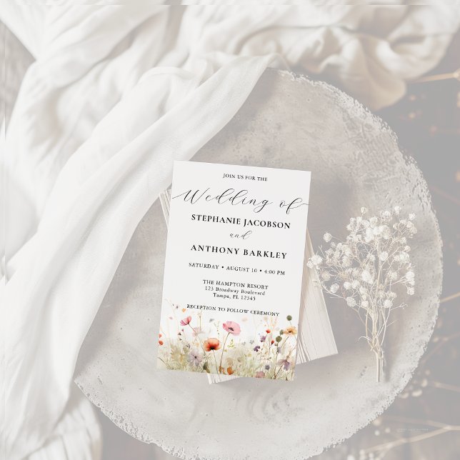 Elegant Wild Flower Wedding Invitation (Creator Uploaded)