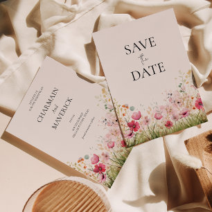 Elegant Wild flower Wedding  Save The Date