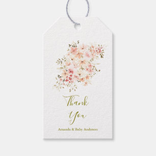 Elegant Wild Flowers Baby Shower Gift Tags