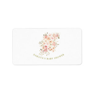 Elegant Wild Flowers Baby Shower Return Address Label