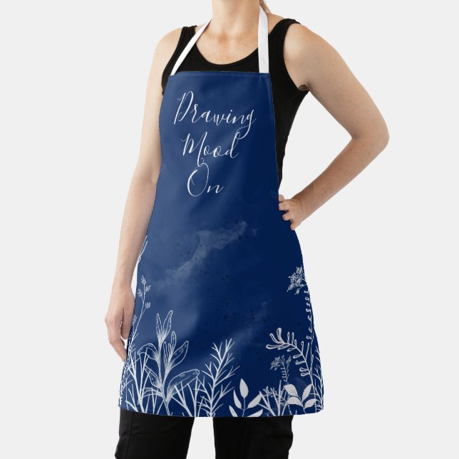 Elegant Wild Flowers Doodles  Apron (Insitu)