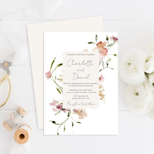 Elegant Wild flowers Wedding invitation (Creator Uploaded)