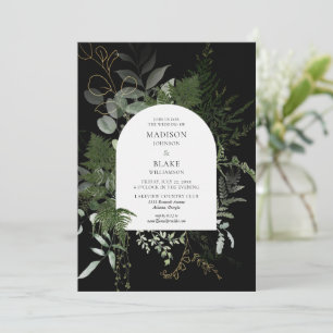 Elegant Wild Forest Fern Greenery Wedding Invitation
