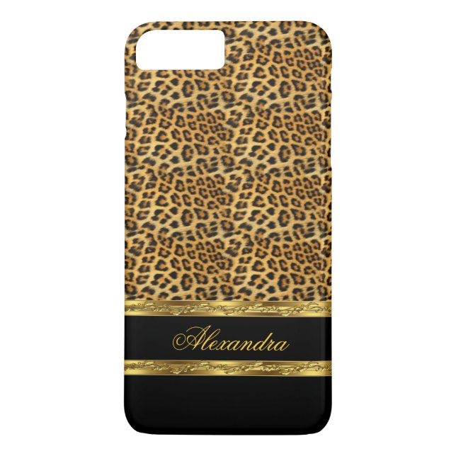 Elegant Wild Leopard Black and Gold Case-Mate iPhone Case (Back)