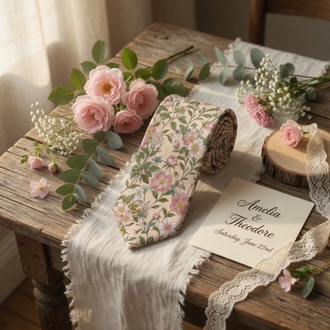 Elegant Wild Rose Floral Tie (Creator Uploaded)