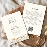 Elegant Wildflower All in One QR Code Wedding