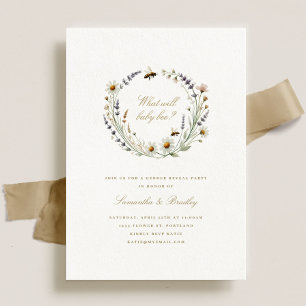 Elegant Wildflower Baby Gender Reveal Party Invitation
