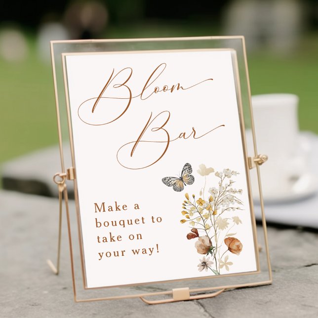 Elegant Wildflower Baby Shower Bloom Bar Poster (Creator Uploaded)