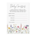 Elegant Wildflower Baby Shower Guessing Game Card