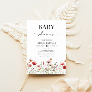 Elegant Wildflower Baby Shower Invitation