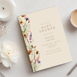 Elegant Wildflower Baby Shower Invitation