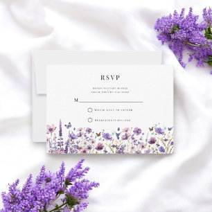 Elegant wildflower baby shower RSVP Card