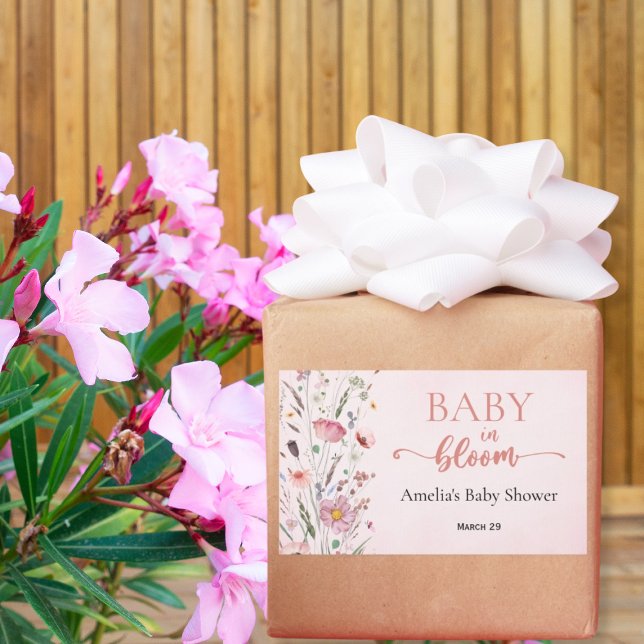 Elegant Wildflower Baby Shower Thank You Rectangular Sticker (Creator Uploaded)
