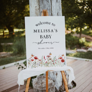 Elegant Wildflower Baby Shower Welcome Poster