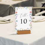 Elegant Wildflower Bloom Script Wedding Table Number<br><div class="desc">Celebrate your special day in style with this Elegant Blooming Wildflower Romantic Script Floral Wedding. Impress your guests with its beautiful design and make a lasting impression. The stunning wildflowers add a natural beauty,  while the romantic script font adds a touch of sophistication.</div>