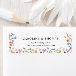 Elegant Wildflower Bloom Wedding Address