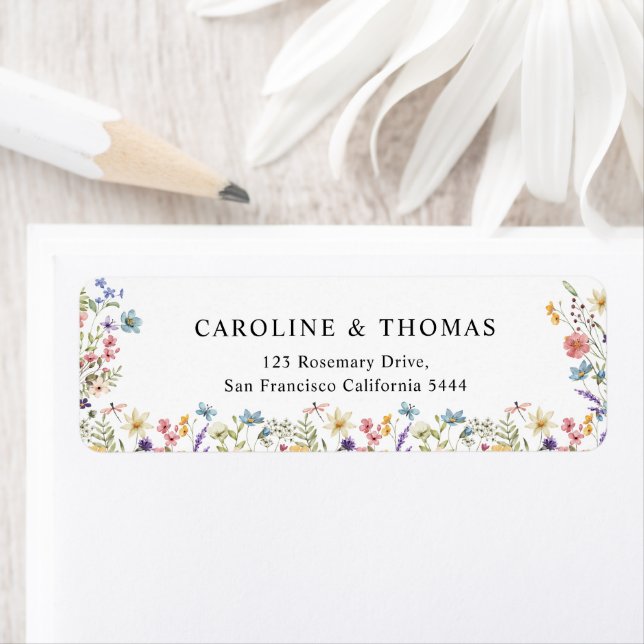 Elegant Wildflower Bloom Wedding Address (Insitu)