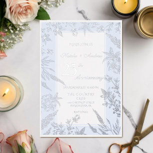 Elegant wildflower blue and Silver Anniversary