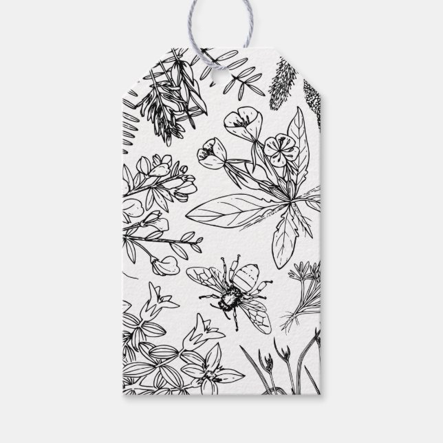 Elegant Wildflower Boho Gift Tag (Front)