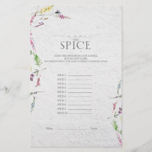 Elegant Wildflower Botanical Bridal Shower Game