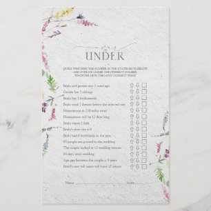 Elegant Wildflower Botanical Bridal Shower Game